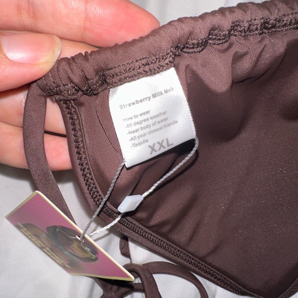 Strawberry Milk Mob Brown Bikini Top - Picture 4 of 5